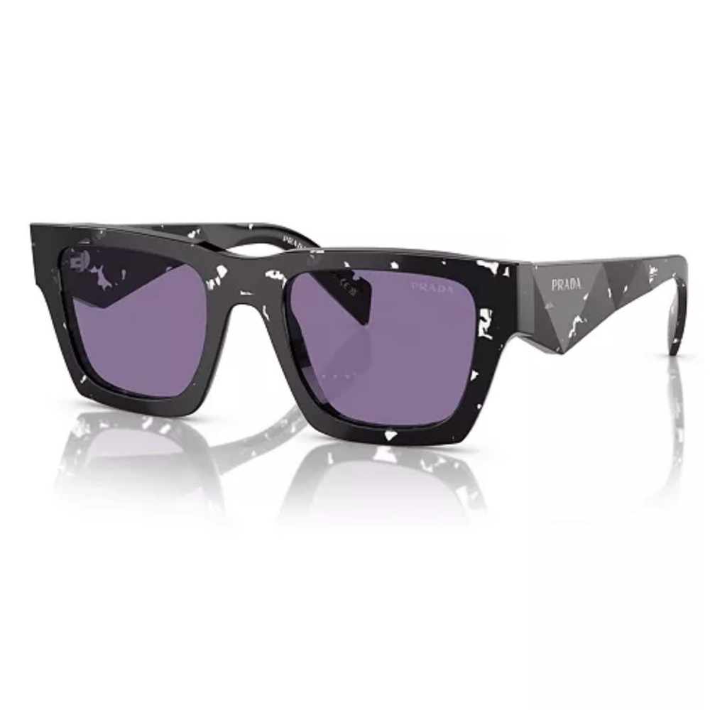 Prada Men's Sunglasses with Black and Purple Accents